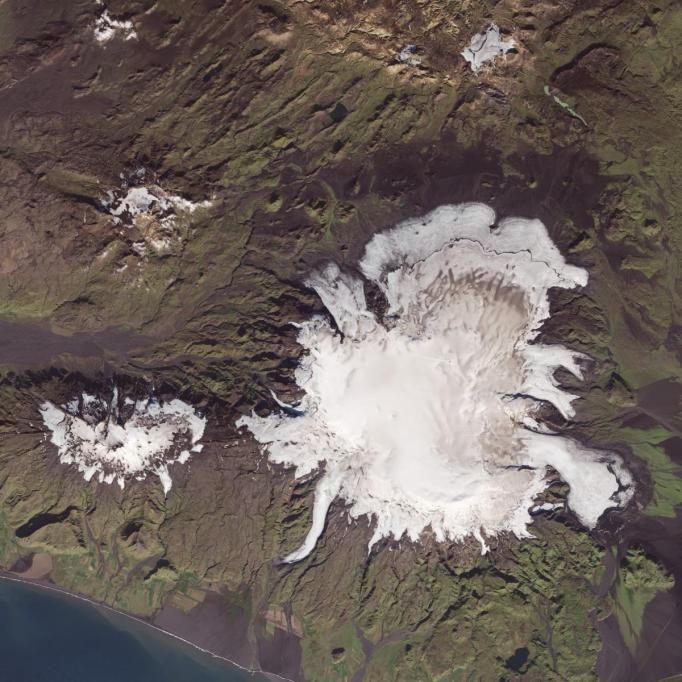 myrdalsjökull aerial view credit visir